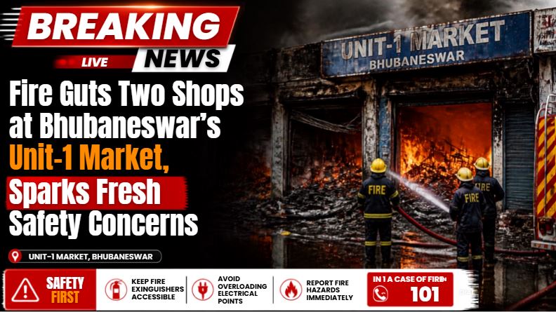Fire Guts Two Shops at Bhubaneswar's Unit-1 Market, Sparks Fresh Safety Concerns